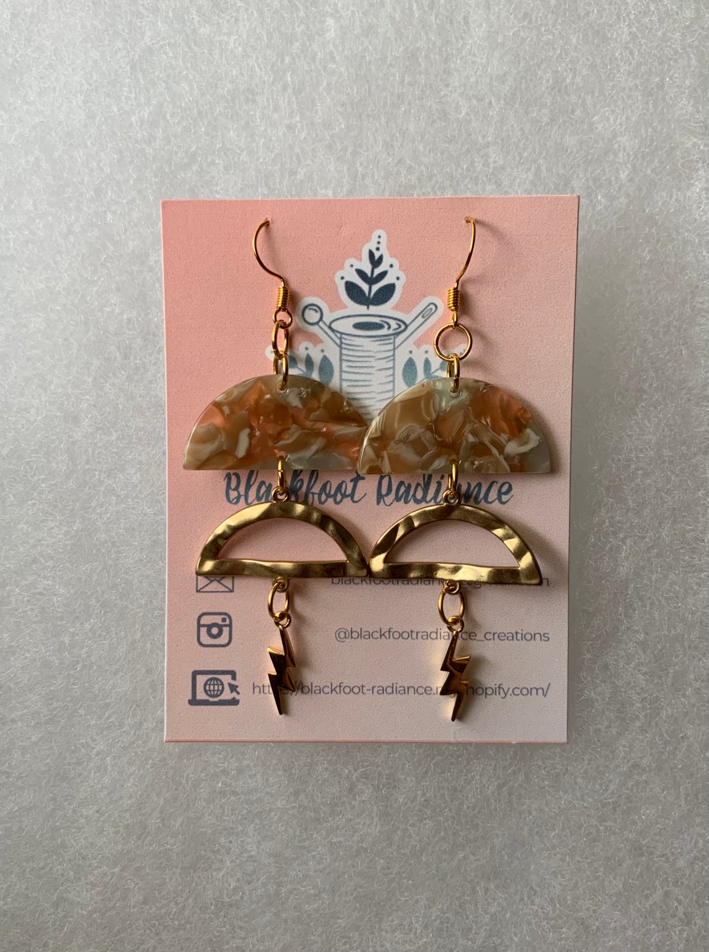 Clouds and Lightning Bolt (Beige, Blue, Creme)