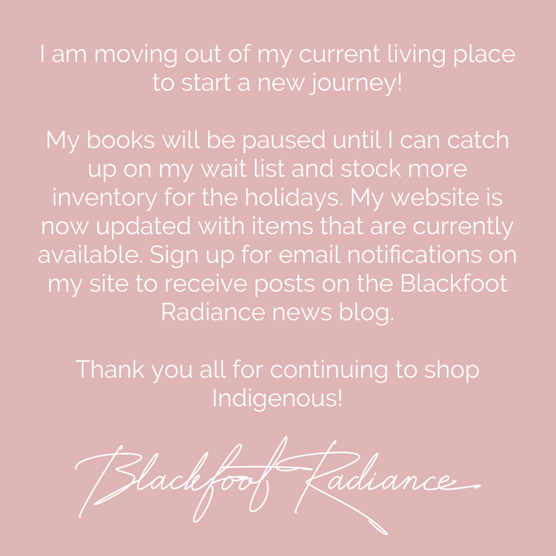 Blackfoot Radiance is Moving to a New Location