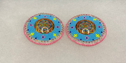 SOLD. Beaded Blue Rounds
